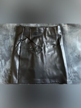 Dynamite Black Faux Leather Pencil Skirt